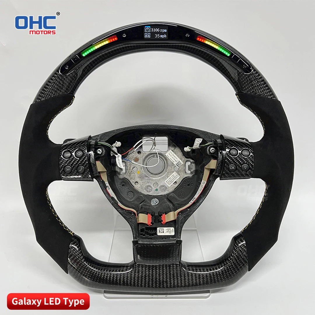 OHC Carbon Fiber LED Light Up Steering Wheel compatible for VW MK5 GTI GLI R Line