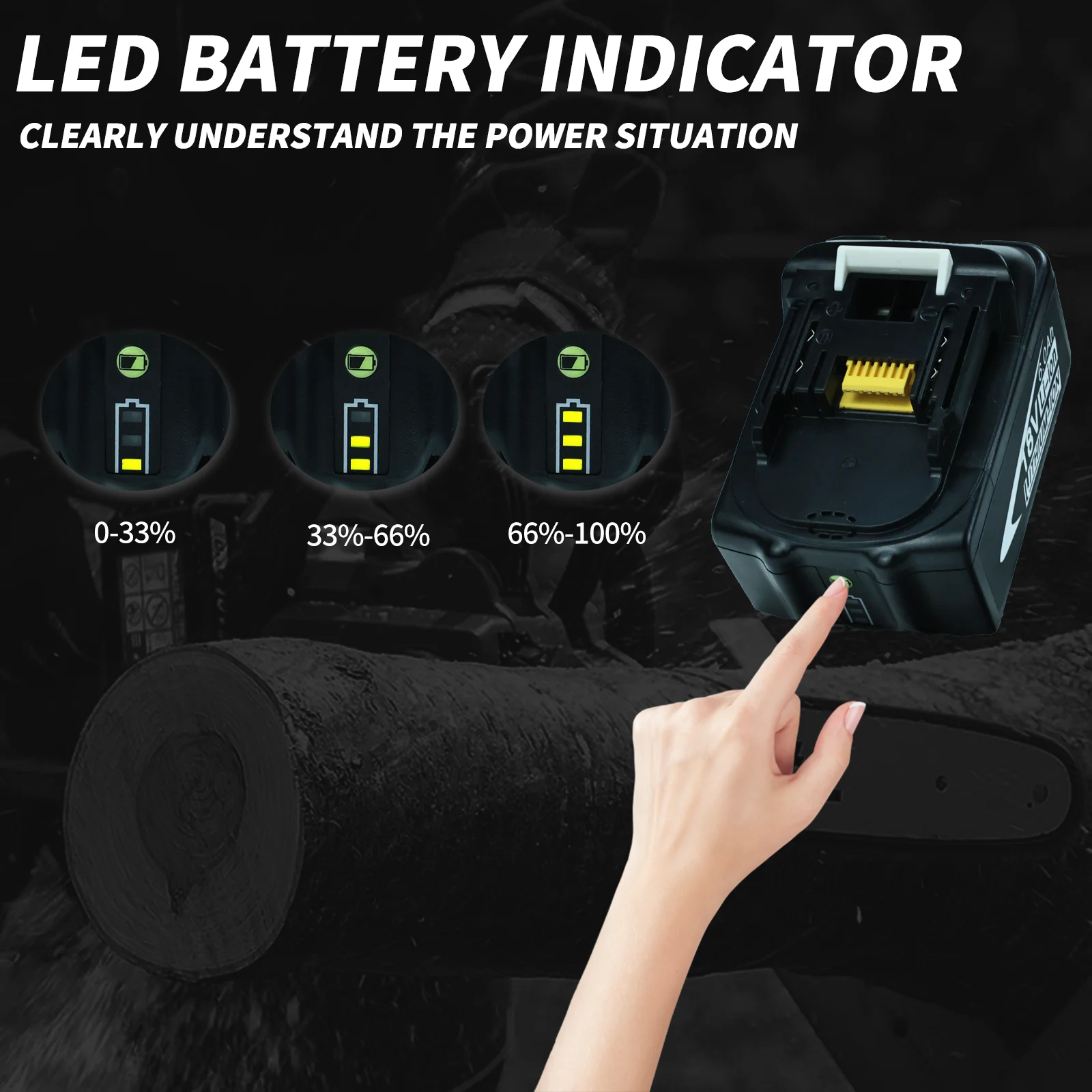 Baterai alat listrik dapat diisi ulang, peralatan listrik 18V 6000mAh dengan LED 18V Li-ion pengganti LXT BL1860B BL1860 BL1850