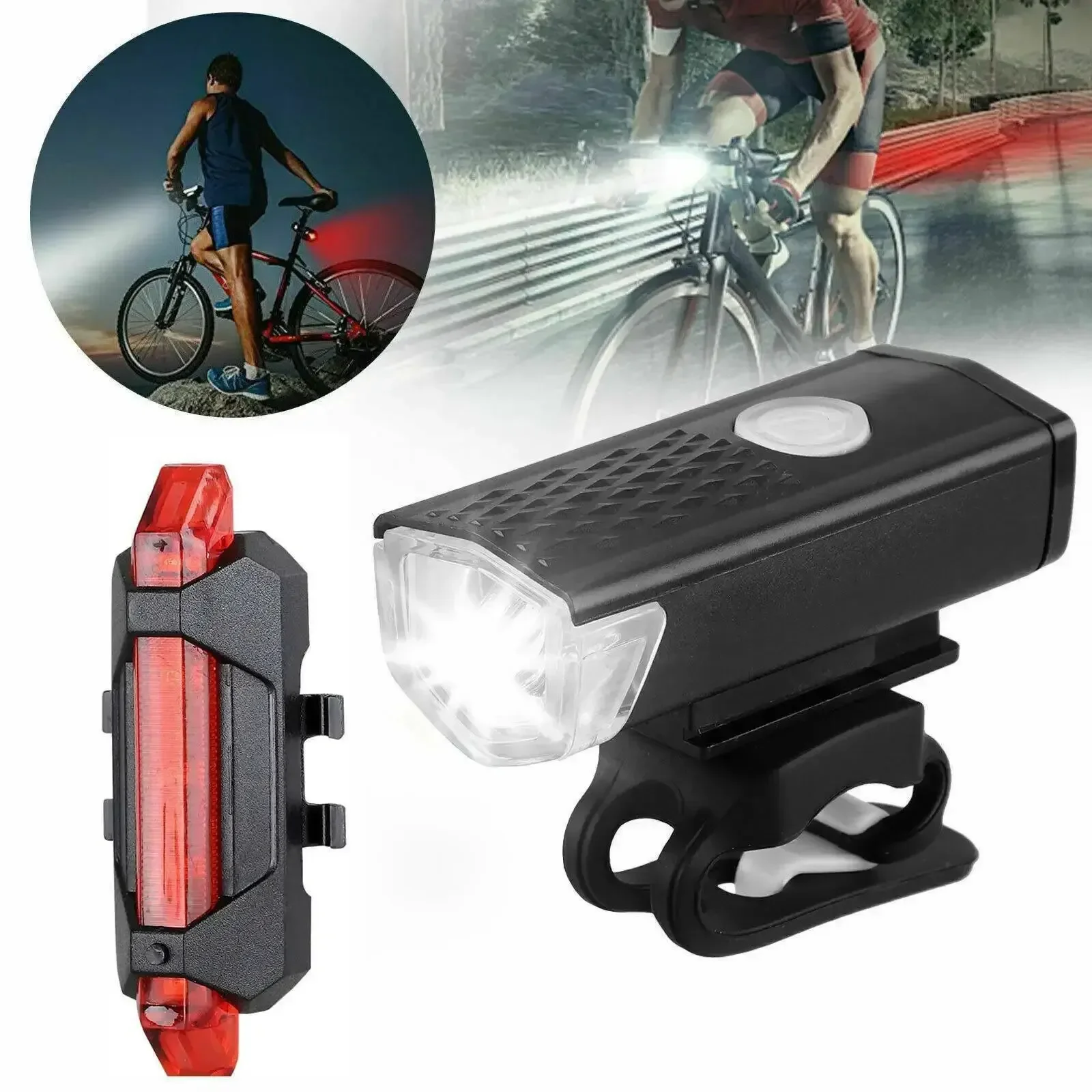Enquêter avant LED aste USB pour vélo, éclairage avant étanche pour VTT, lumière de sauna, lumière de sécurité à l'iode, accessoires de cyclisme