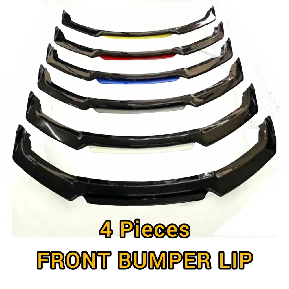 For Peugeot 207 4pcs Gloss Black-Red-Blue Front Bumper Lip Splitter Spoiler body kits Compatible Full Protection Tuning Parts