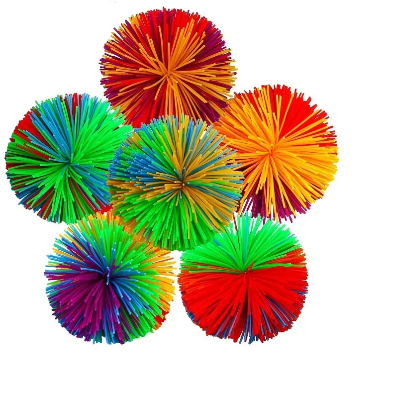 Dekompression Regenbogen Sandsack Ball Haarigen Gummiband Silikon Spaß Elastische Elf Kind