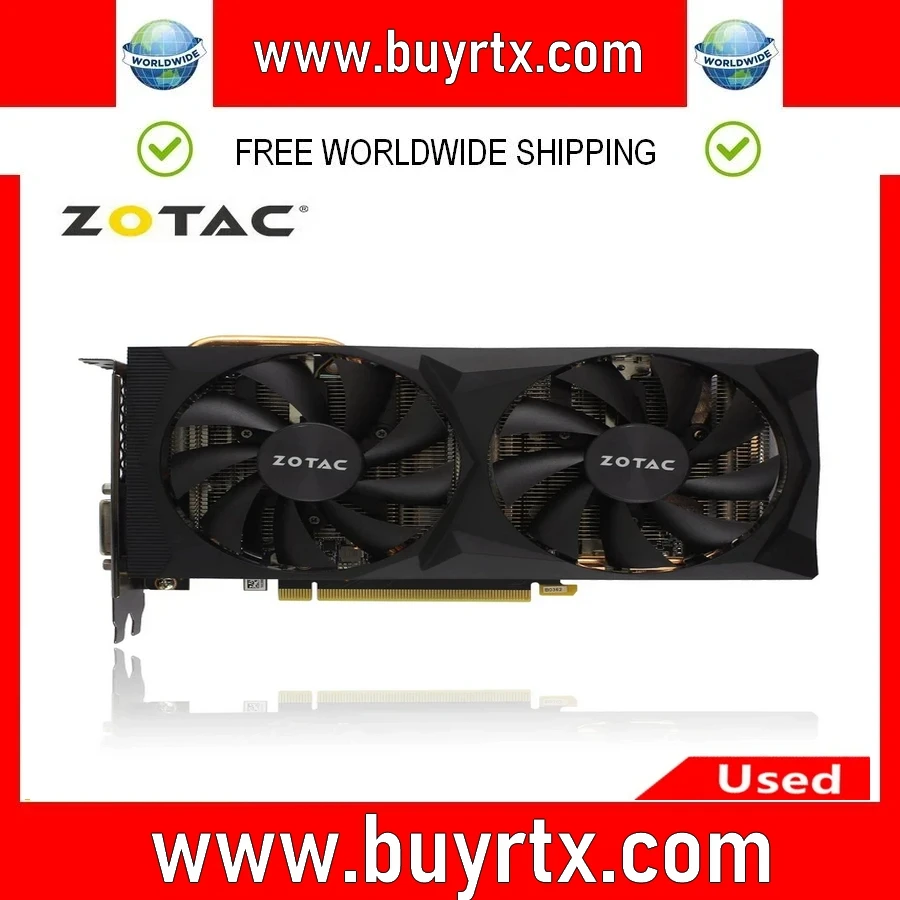 Placas de vídeo ZOTAC-RTX 2060 6GB, GPU, RTX2060, GDDR6, 192bit, placa gráfica do jogo, 2024