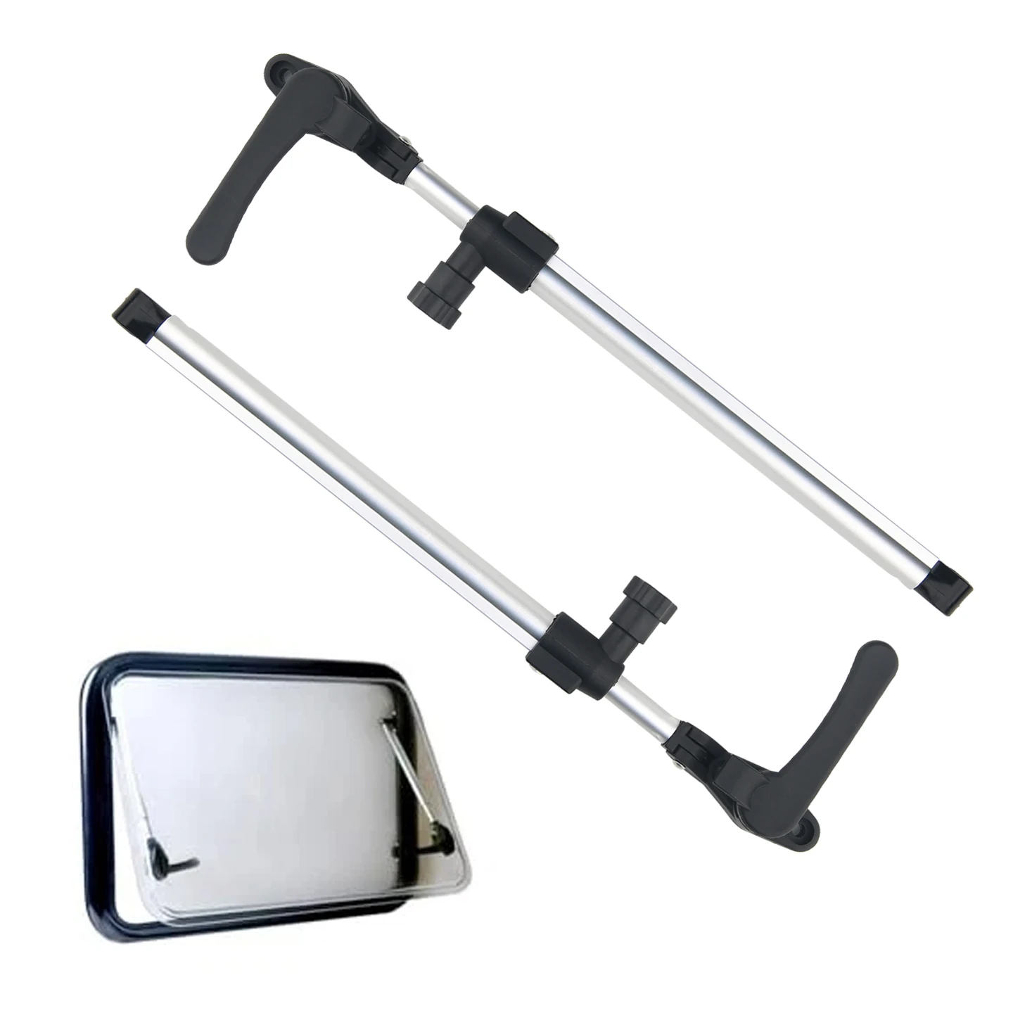 2 szt. wsporników okien do kamperów 310-435 mm, teleskopowe, ze stopu aluminium, do kamperów, przyczep kempingowych