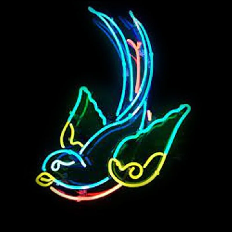 

Beauty Bird Real Glass Neon Sign For Swallows Beer Hotel Garage Bar Man Cave Room Home Decor Handmade Artwork Visual Art Wall