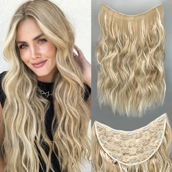 AZQUEEN Synthetic 10 Clip In 22 Inch U-Shaped Hair Extensions Wavy Black Blonde Hair Wigs Аксесуари для волосся для жінок