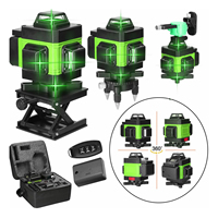 3D 8Line / 12Line / 4D 16 Line Laser Level 3° 200 ft. Range IP54 Protection ±1/9 inch Accuracy Vertical Horizontal Laser Levels