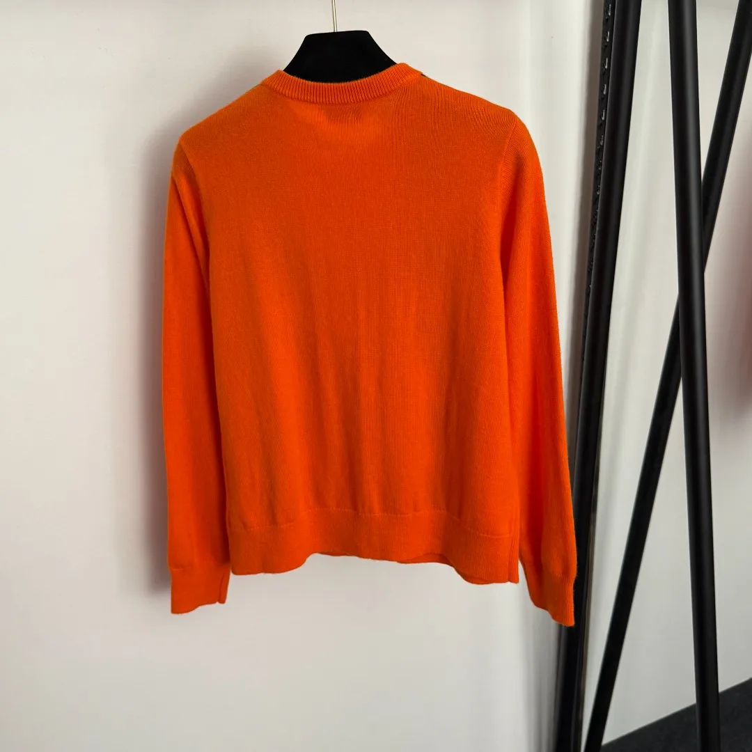 

2025 Новый шерстяной вязаный кардиган контрастного цвета в ромбовидной клетку с круглым вырезом и длинными рукавами, розовый, оранжевый, желтый, красный