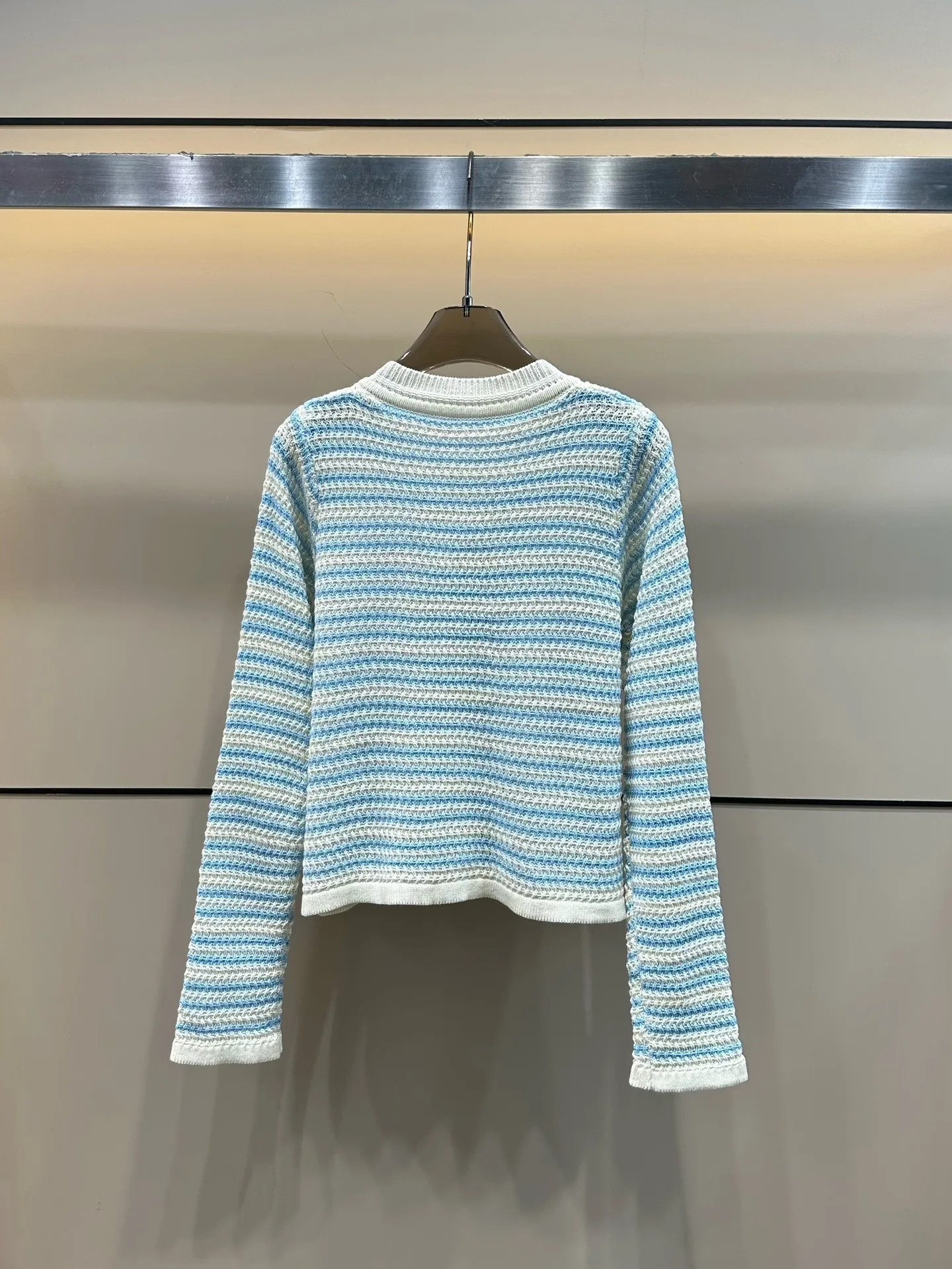

2025 New Sweater Coat Striped Long-sleeved Buttons Fashionable Versatile Slimming Figure-hugging Spring Summer