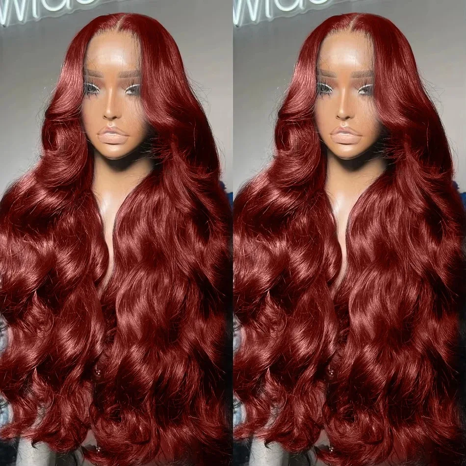 Melodie 200 Density Reddish Brown Body Wave 13x6 HD Lace Front Human Hair Wigs Brazilian 30 40 Inch Water Wave Lace Frontal Wig