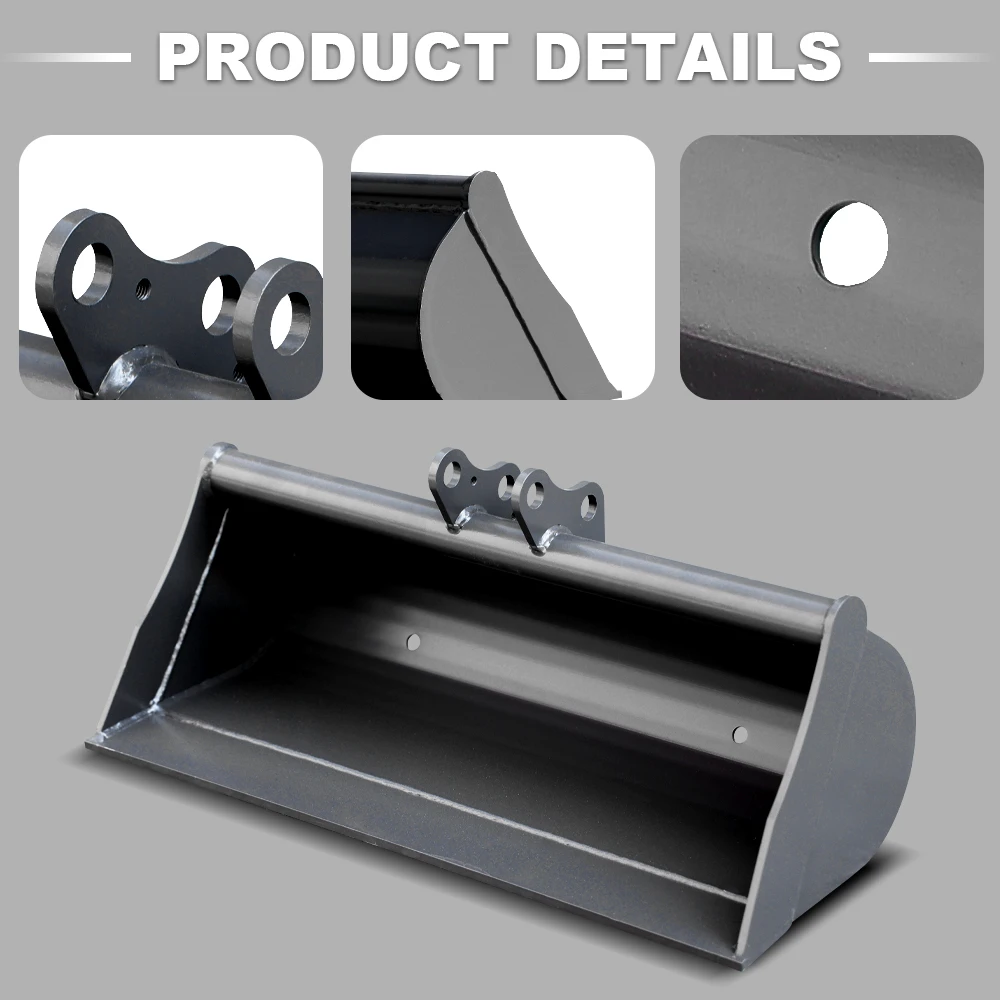800mm toothless bucket is suitable for small excavators and comes with a pin to easily handle various working scenarios!