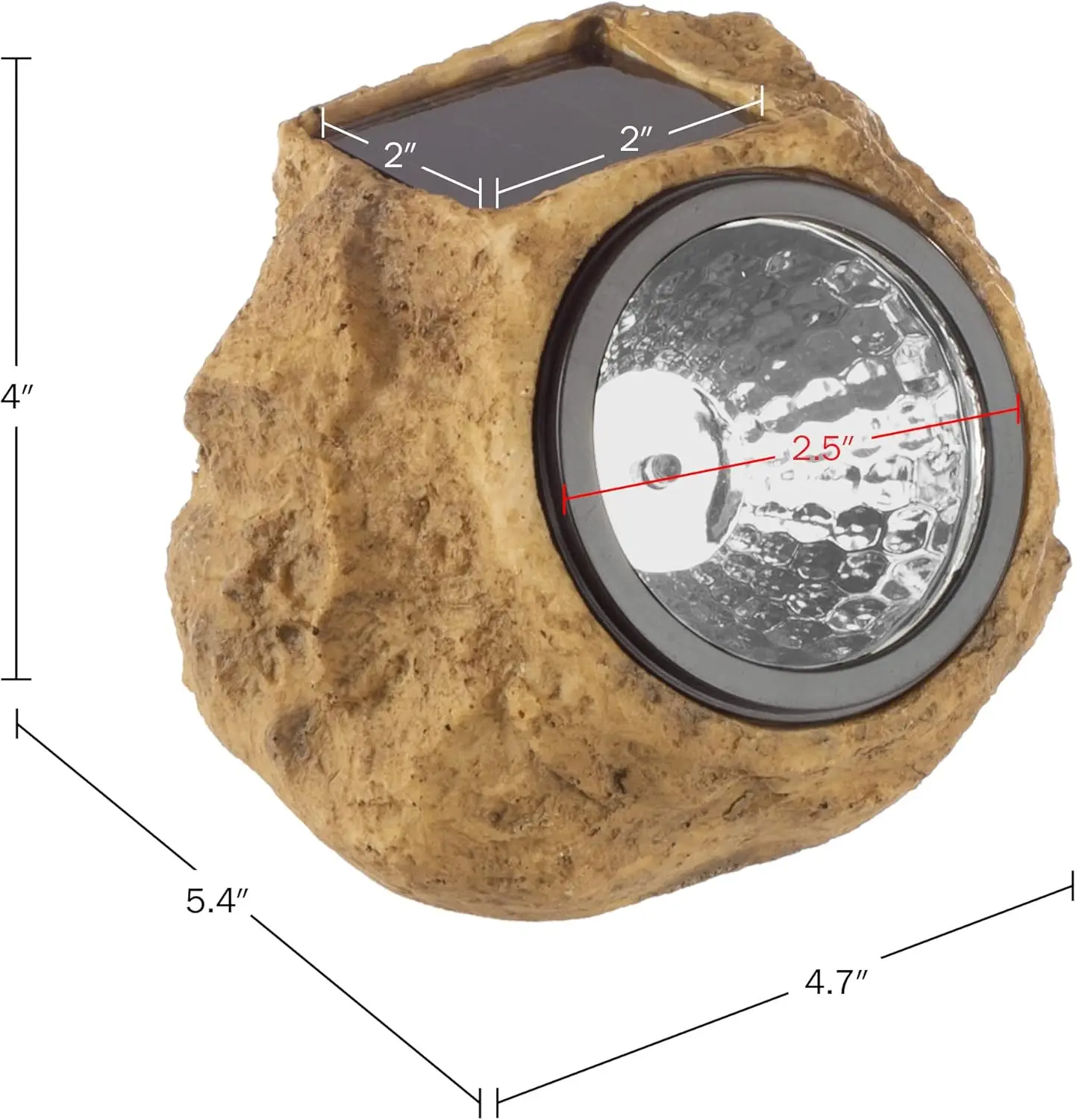 8 عبوات من مصابيح الصخور التي تعمل بالطاقة الشمسية، وإضاءة المناظر الطبيعية LED لجميع الأحوال الجوية للمسارات والحدائق