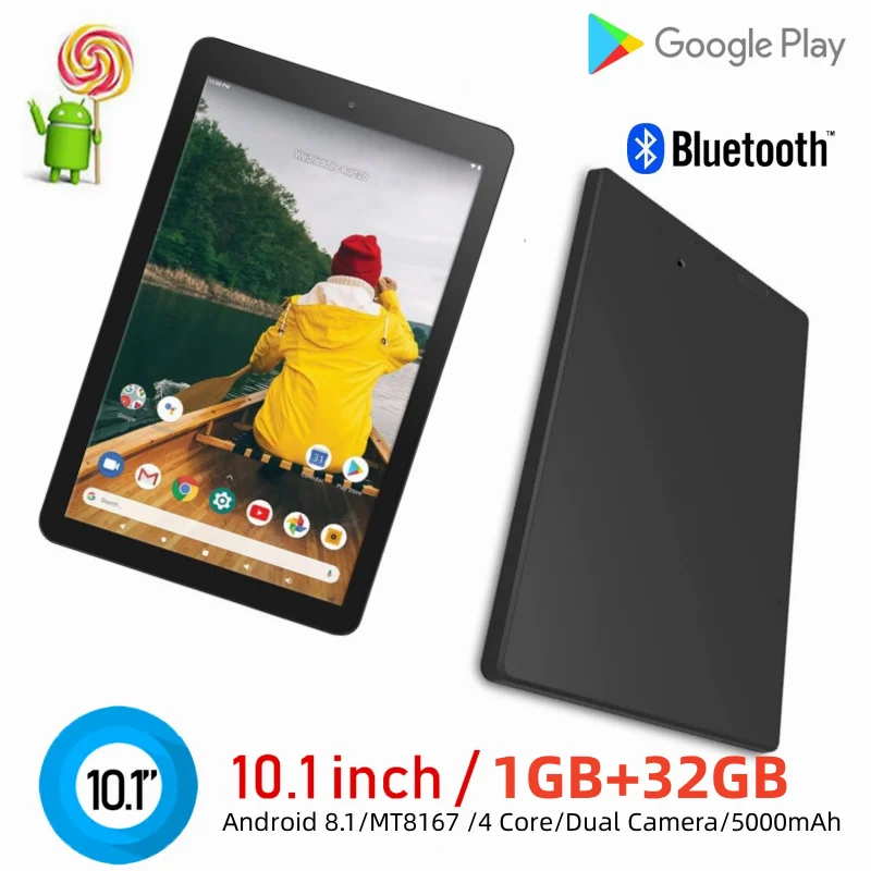 Tablet PC V9 Dual Camera, 10.1 ", Android 8.1, 1GB de RAM, 16GB, ROM 32GB, MT8167 Quad Core, CPU, WIFI, 5000mAh Bateria, 1280x800IPS, vendas quentes