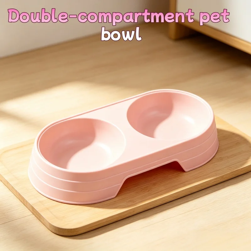 Non‑Slip Double Pet Bowls PP Raised Food Water Feeder Easy‑Clean Feeding Dish for Cats Small Dogs Puppy Pet Supplies