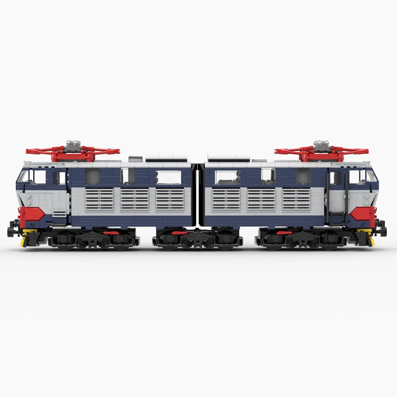 MOC City Motors Trasporto di veicoli Building Blocks FS E656 Locomotiva Treno Tecnologia Mattoni Assemblaggio fai da te Giocattoli Regali