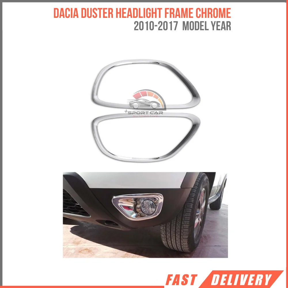 For Dacia Duster Chrome Fog Headlight Frame 2 Pieces 2010-2017 Stainless Steel Outdoor Auto Accessories High Quality Trim