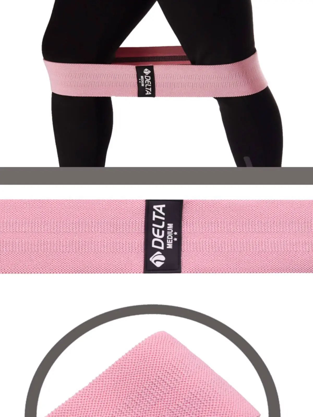 Delta Medium Hard Squat Band Pilates Fitness Sports Hip Exercises Resistance Band Tire Woven Fabric Natural Rubber Tire