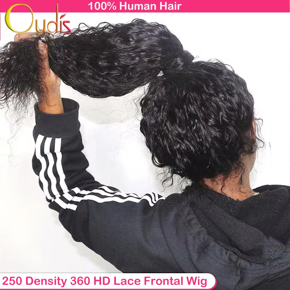 250 High Density Full HD Lace Front Echthaar Perücke vor gezupft 30 Zoll leimlose Perücke 13x6 Wasserwelle Frontal Perücke Echthaar