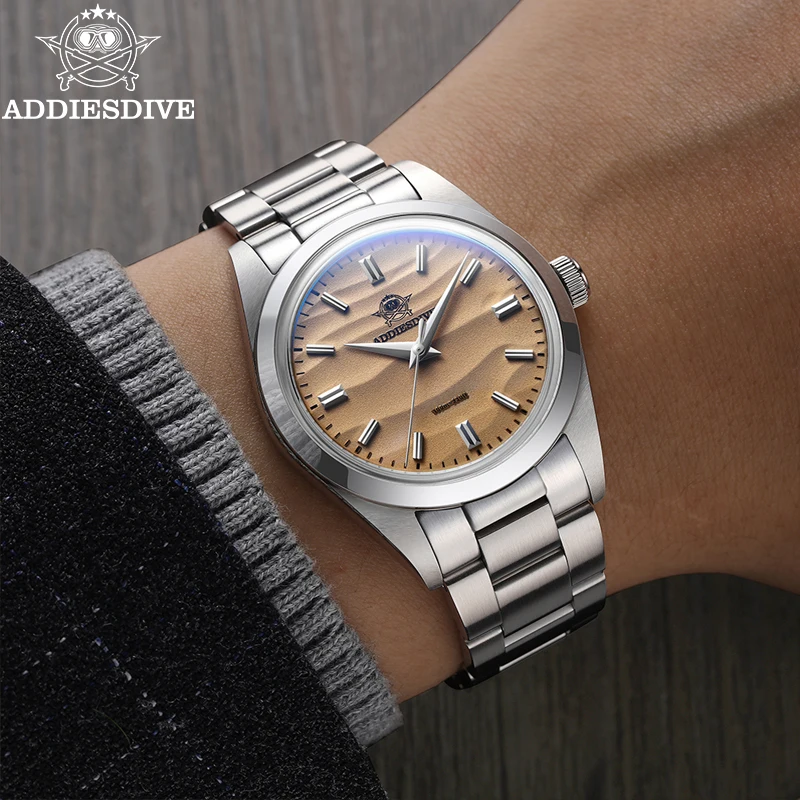 ADDIESDIVE AD2030 36mm Quartz Watch for Women Japan VH31 Movement Bubble Glass 100m Waterproof Stainless Steel Woman Watches