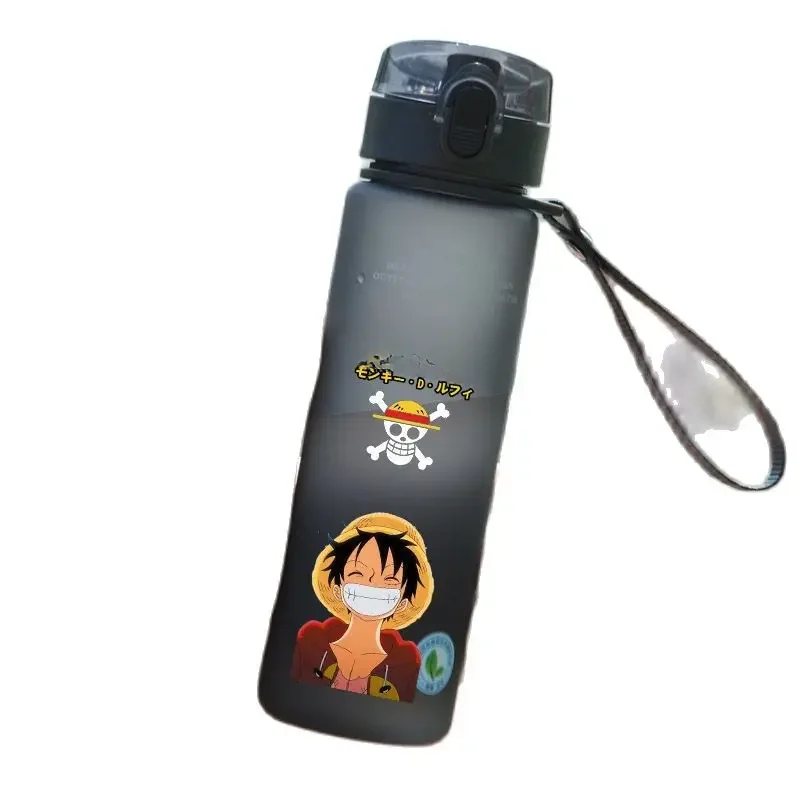 Ein Stück ruffy Cartoon Wasser flasche 560ml hohe Kapazität Anime Muster Kunststoff Trinkbecher