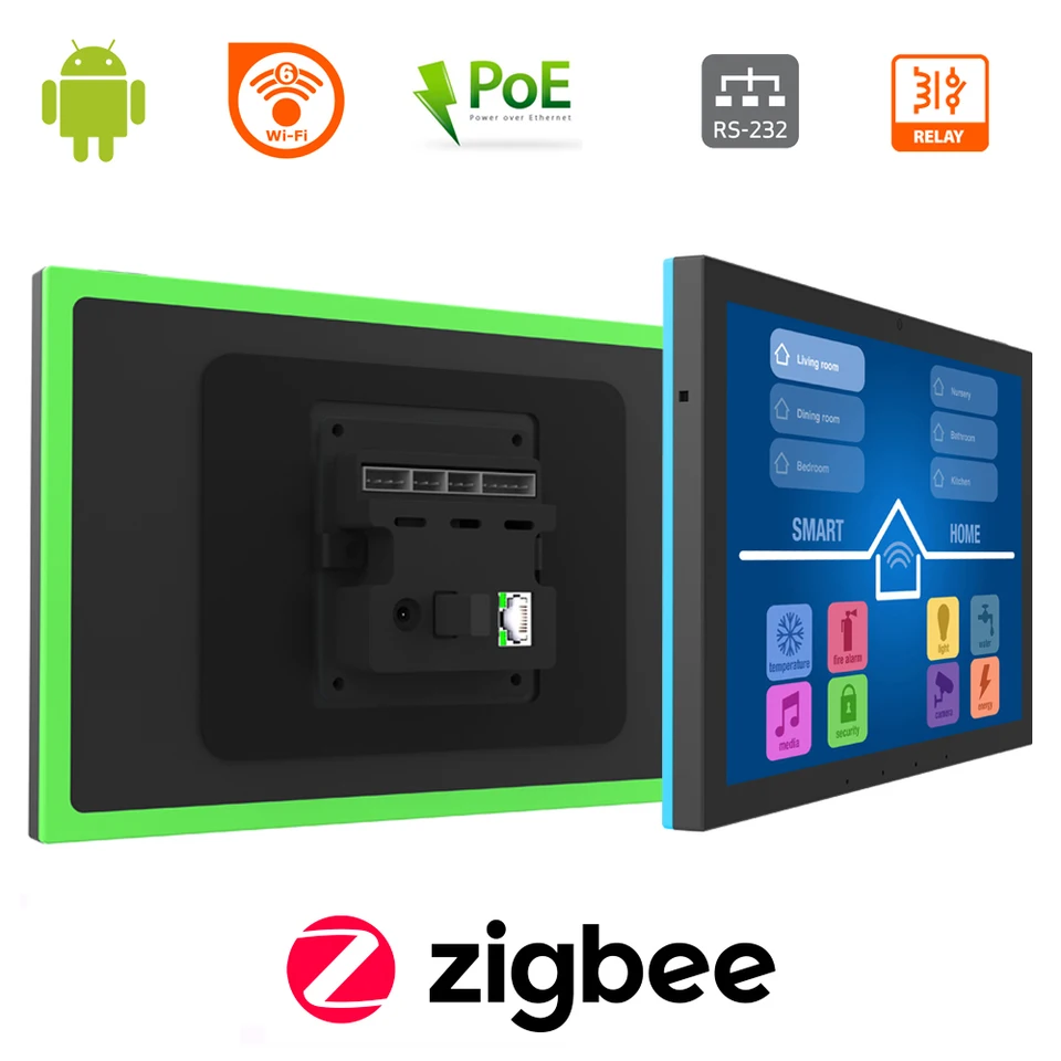 10.1 Inch Smart Home Control Panel – Android 14 Wall Mount Touchscreen With POE, WiFi 6E, RK3566, 4GB+32GB & Sensors