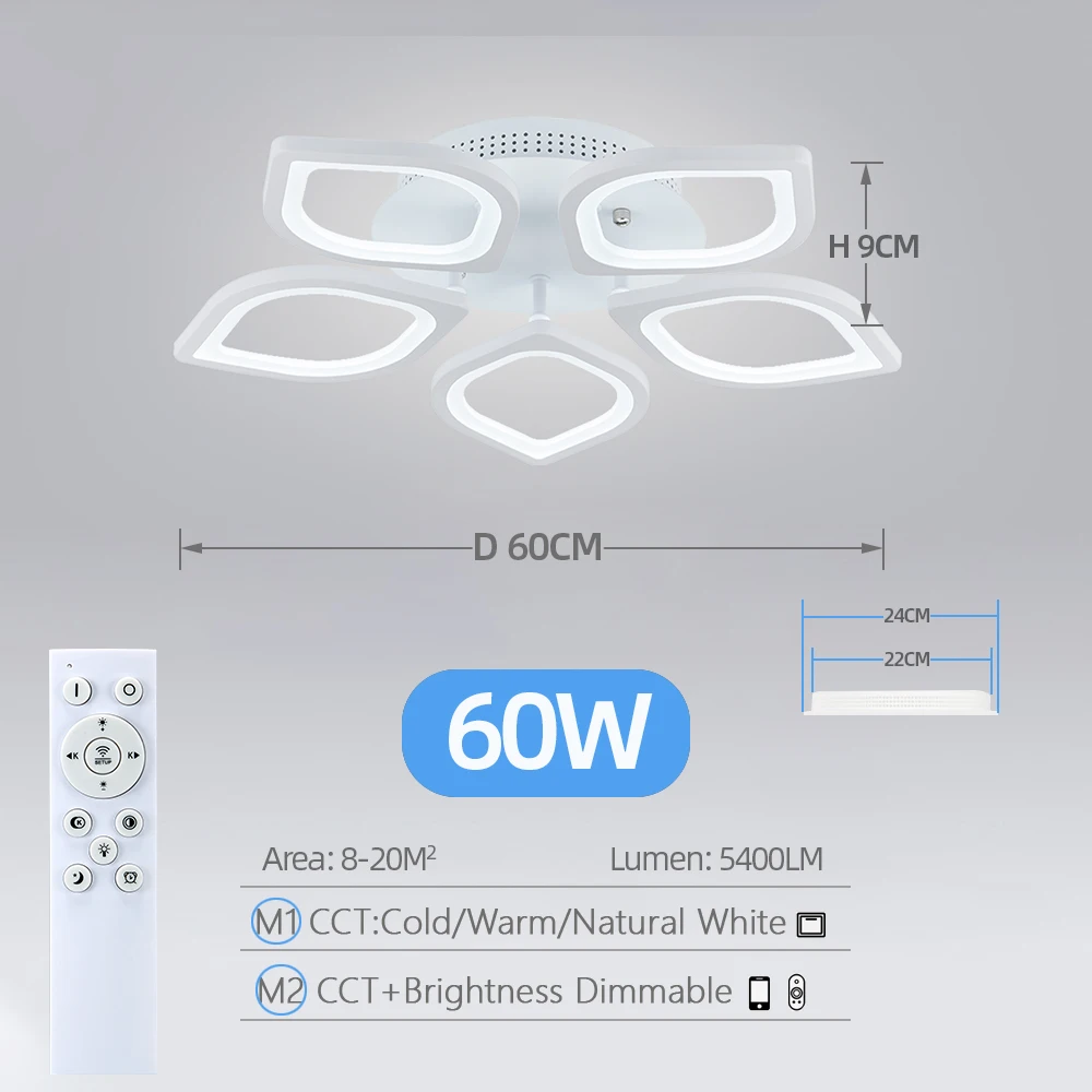 IRALAN LED تجهيزات ضوء السقف مع جهاز التحكم عن بعد فلوش جبل عكس الضوء الثريا لغرفة الطعام غرفة المعيشة غرفة نوم الدراسة #6