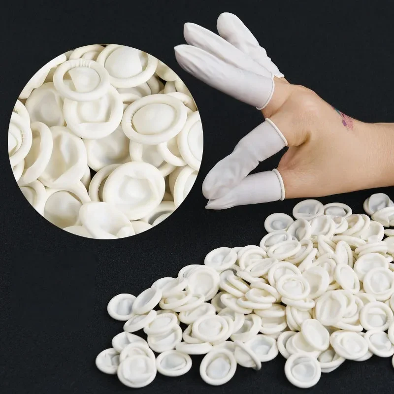 Couvre-doigts jetables en latex antistatique, gants jetables blancs antidérapants et sans poussière pour f, 20 pièces/50 pièces/100 pièces