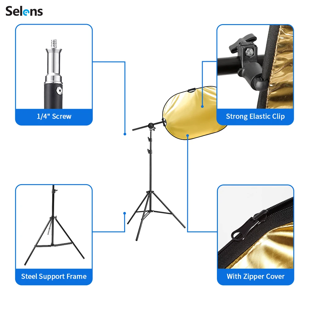 2M Reflector Tripod Phone Mobilephone Selfie Stick Head Adjustable Light Stand For Photo Studio Softbox Photographic Flashes