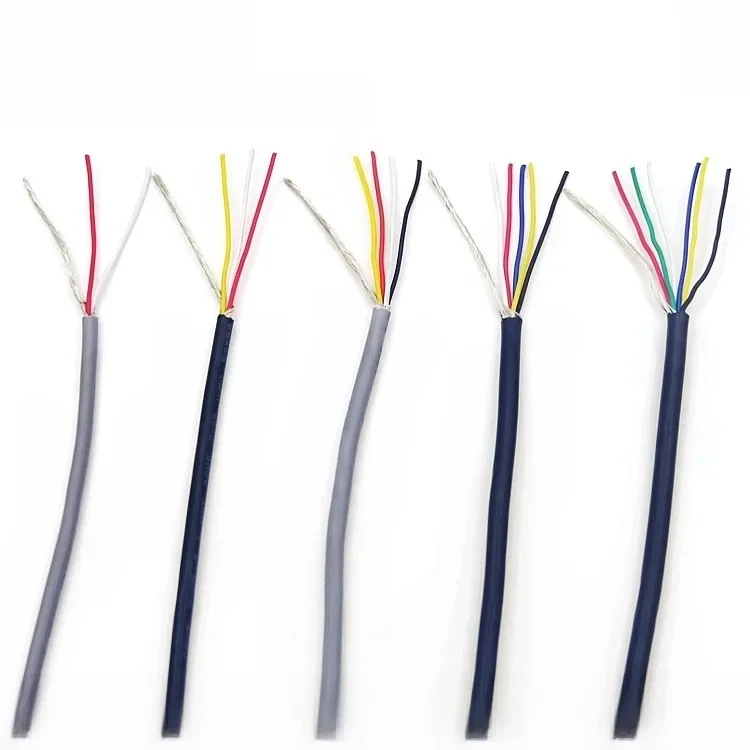 1 m, 24 AWG, abgeschirmtes Draht, Signalkabel, 2, 3, 4, 5 Kerne, PVC, isolierter Kanal, Audio, Kopfhörer, Kupfer, Steuerung, Abschirmdraht UL2547