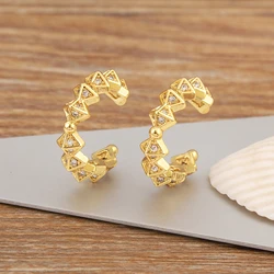 Nidin New Trendy Classic Crystal Zircon Ear Clip Earrings No Piercings Fake Cartilage For Women Girl Daily Party Jewelry Gifts