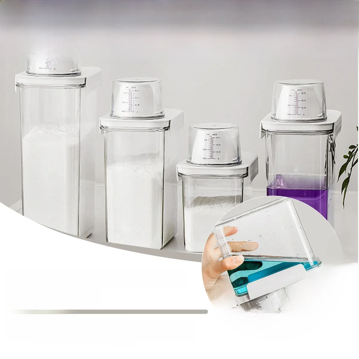 Boîte de rangement hermétique pour détergent à lessive, conteneur en poudre, pot de stockage veds Mars, Wiltshire ach, attro, 2300ml