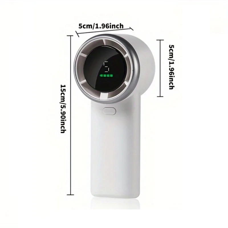 5-Speed 3600mAh High-Velocity Wearable Fan ，USB Rechargeable, On-Screen Display, Compact Design for Indoor and Outdoor Use