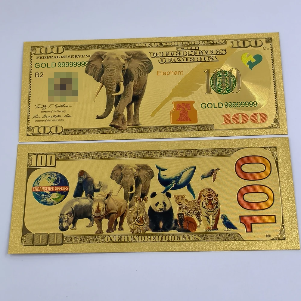 الولايات المتحدة الأمريكية 100 دولار الذهب احباط الأوراق النقدية الأحمر تكدرت ليمور/الباندا الأوراق النقدية البلاستيكية التذكارية هدايا لمحبي الحيوانات وجواعه #3