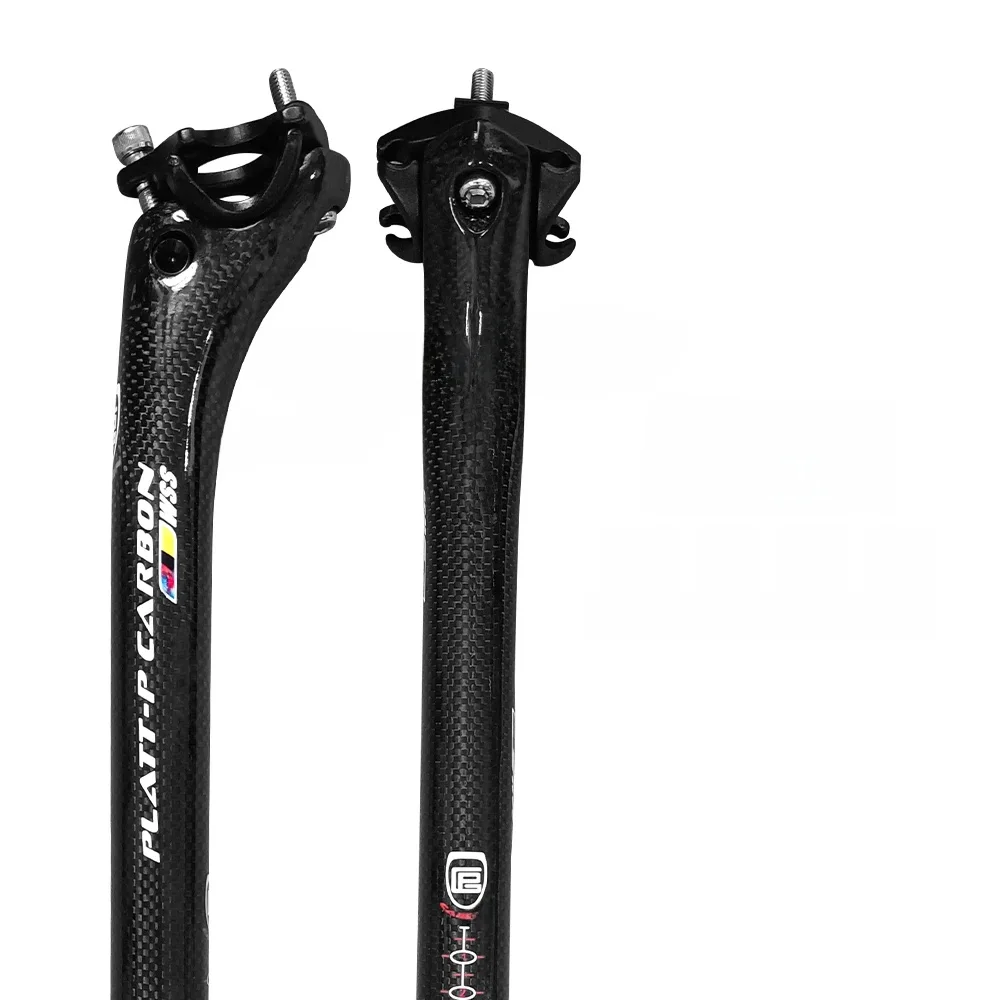 AliExpress PLATT-P 3K Glossy Carbon Fiber Seatpost for Mountain Bike Double Spike 27.2mm 30.8mm 31.6mm Diameter 350mm 400mm Bike Accessories
