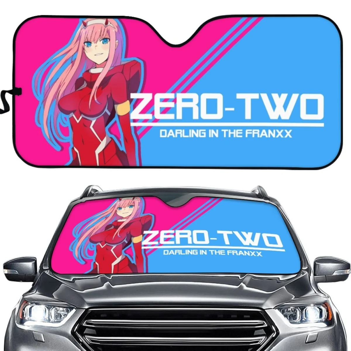 Foldable Sun Shade Visor Covers Universal Car Windshield Sunshade Zero Two Darling in The Franxx Anime Sun Shield Protectors