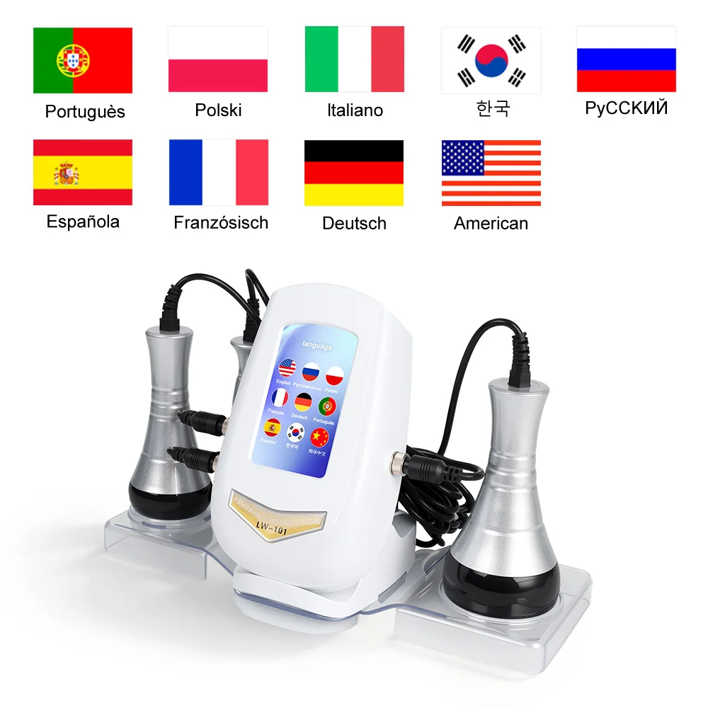 40K Ultrasonic Cavitation RF Beauty Machine Body Care Device for Skin Smoothing Toning Firm Look Personal Shaping Home Salon Use
