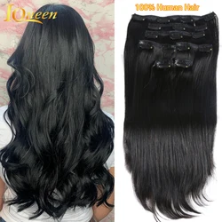 Straight Clip In Hair Extension Human Hair Brazilian Straight Clip In Extension Full Head Clip Hair Extension for Women 120g/Set