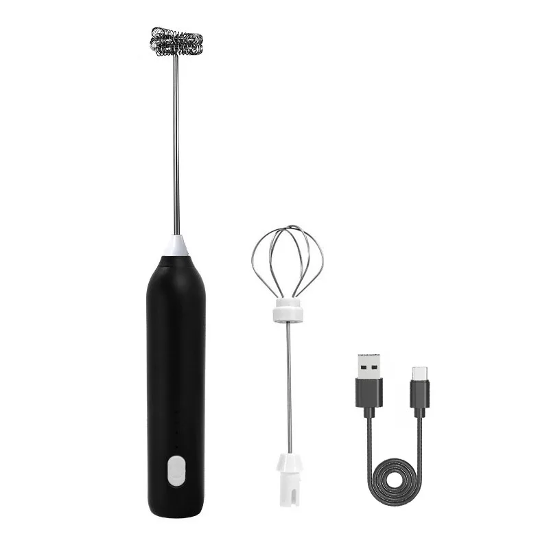 HOT Electric Milk Frother + Egg Beater Wireless Type-C Charging 3 Speeds Mini Handheld Foam Maker Coffee Whisk Cooking Tools