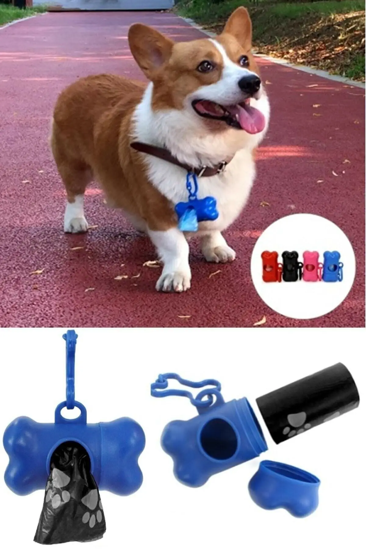 

Pet Poop Bags Disposable Dog Waste Bags, Bulk Poop Bags with Leash Clip and Bone Bag Bags with Paw Prints Portable Dog Poop Biod