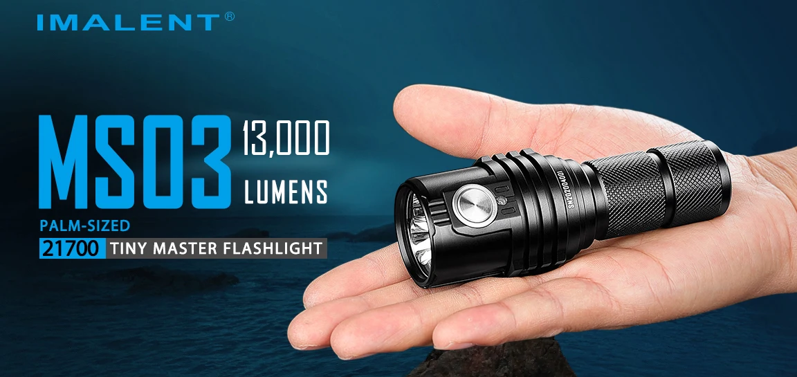 IMALENT MS03 EDC Leistungsstarke Taschenlampe 13000 Lumen Cree XHP70.2 LED-Handlampe Wiederaufladbare Wasserdichte Taschenlampe für Camping und Suchaktionen – Detail 2