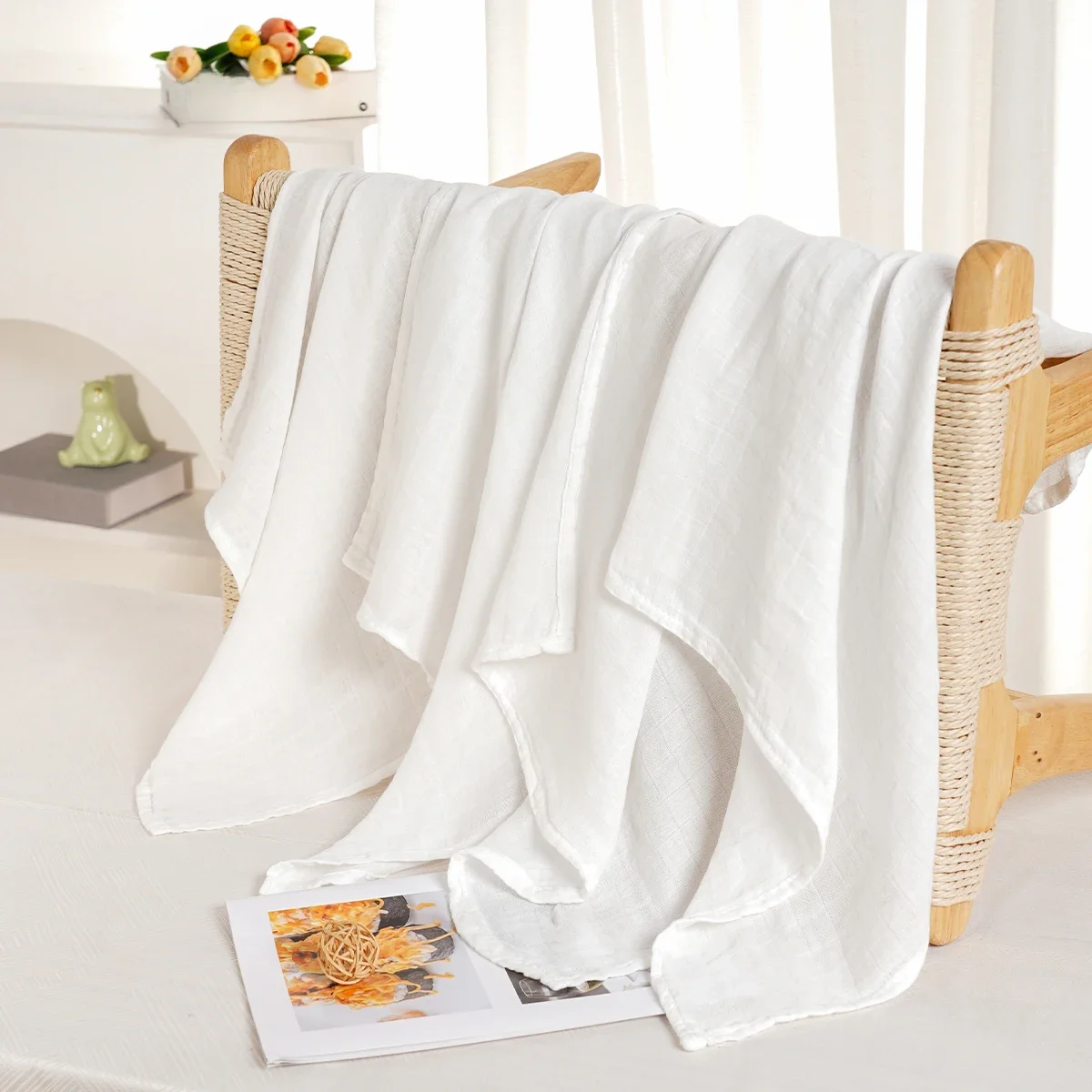 Elinfant – ensemble de 4 pièces, couverture en mousseline, 60x60cm, bavoirs doux pour bébé, écharpe confortable pour bébé