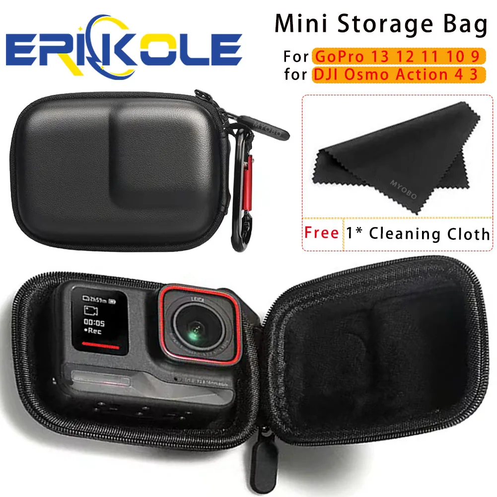 Storage Bag Case for GoPro 13 12 11 10 9 DJI Osmo Action 5 4 3 Mini Bag Box Sport Camera Waterproof Protective Case Accessories