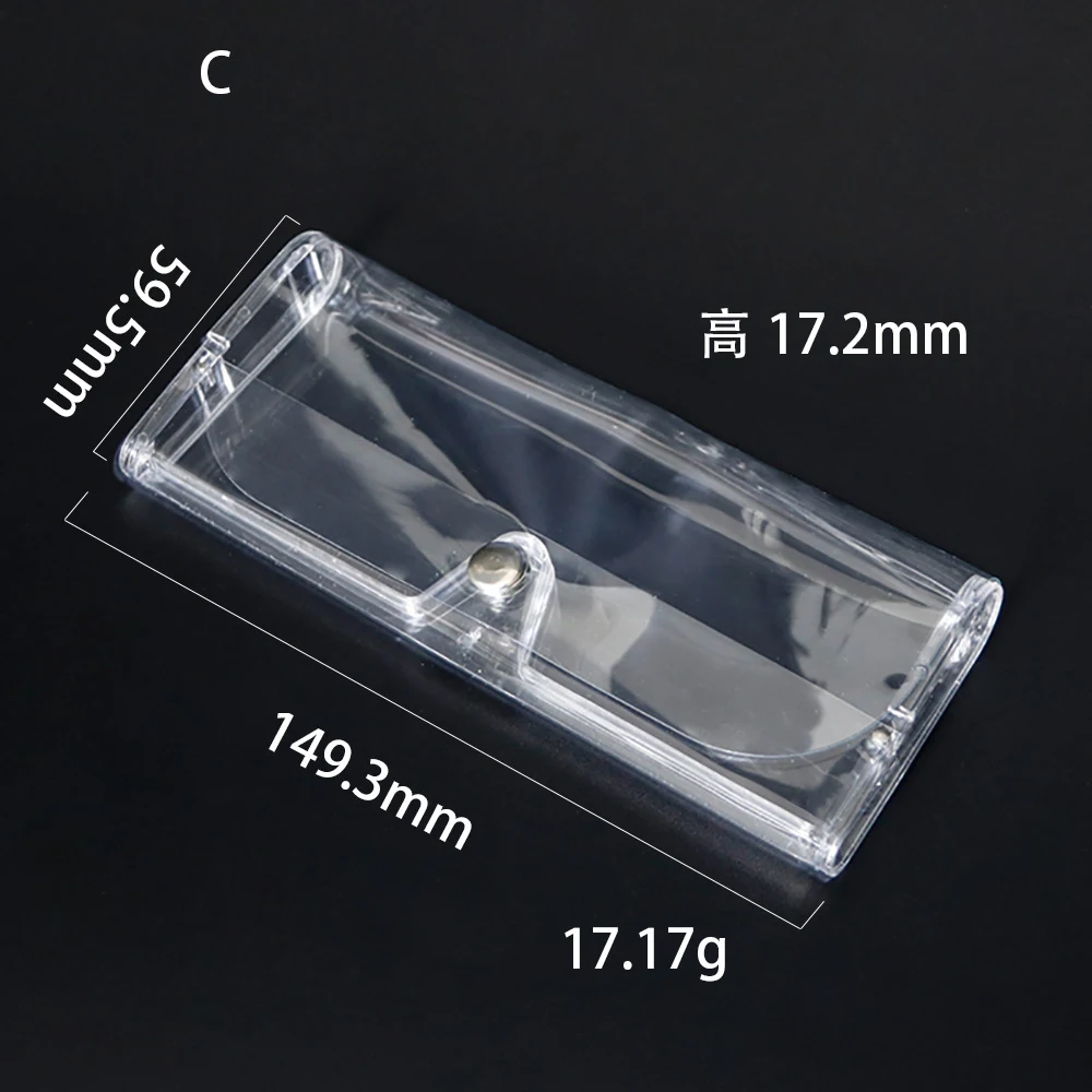 Anti-Pressure Special Glasses Box Transparent PVC Frosted Clip Box Myopia Glasses Clip Box Polarized Clip Box Multiple Styles