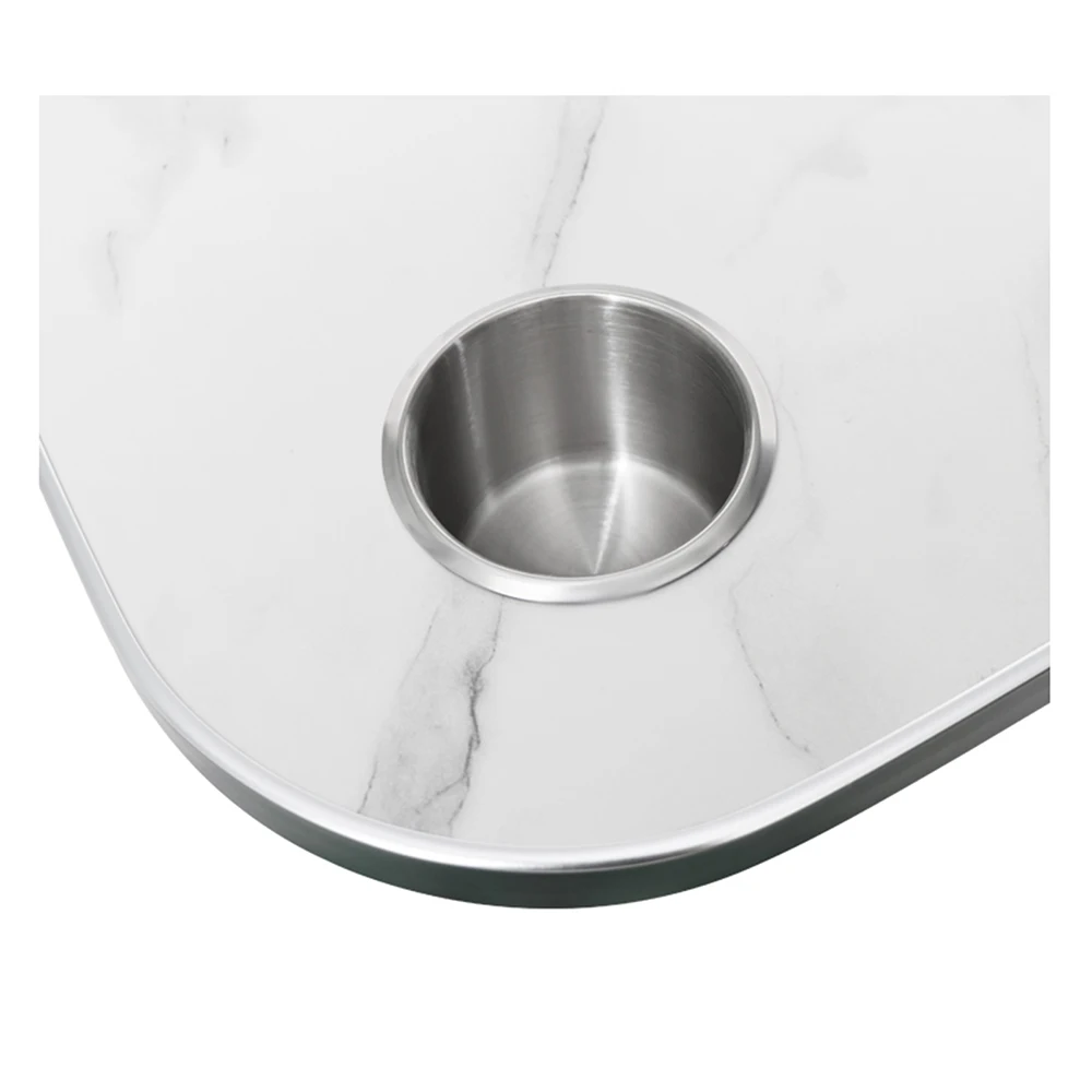 تتميز سطح الطاولة RV حاملات كوبين، سطح منقوش بالرخام، بطول 80 سم وعرض 40 سم، مناسبة للمركبات الترفيهية والتخييم واليخوت