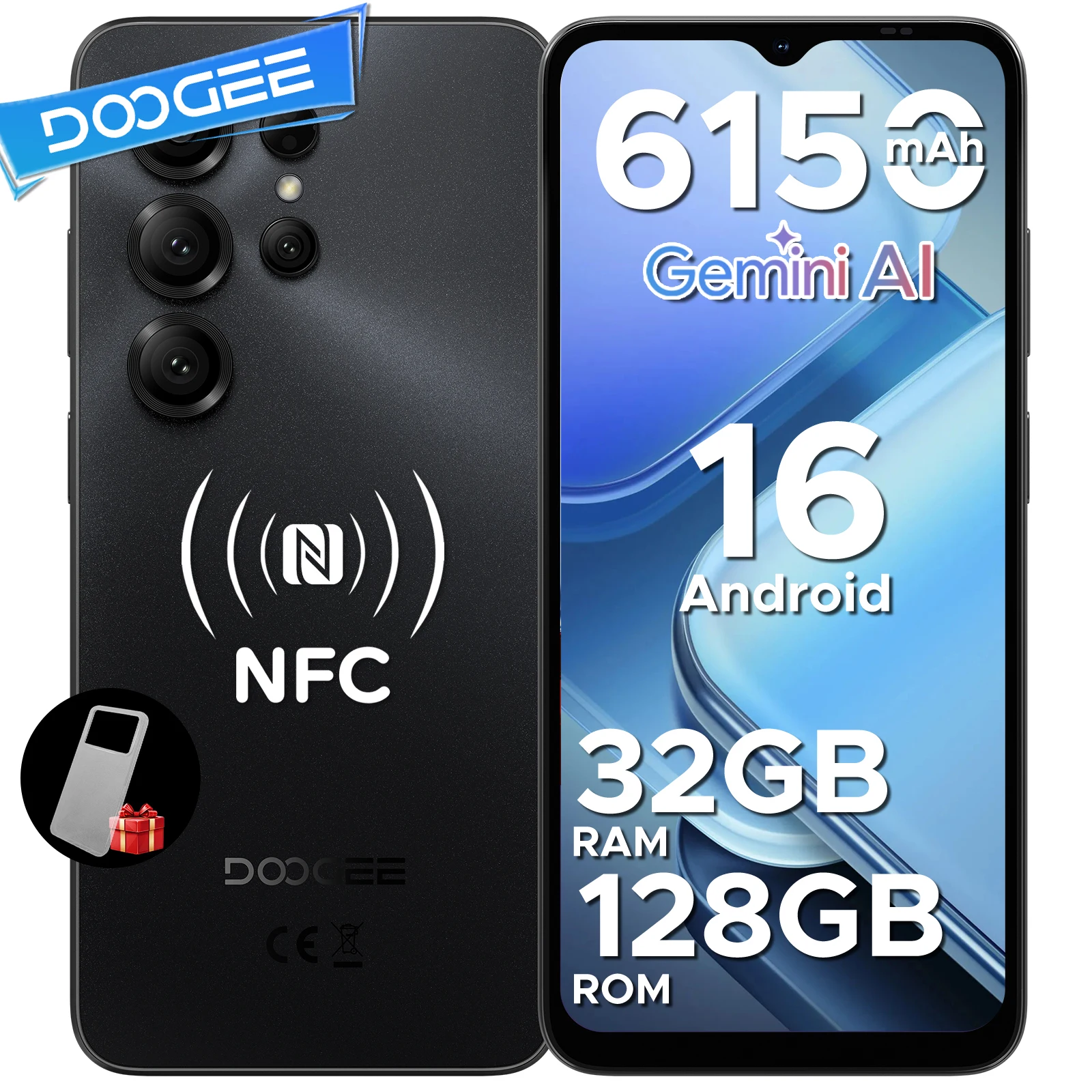 DOOGEE Note56 X 5G Mobile Phone 6.56" Screen Android 16 8.45mm Slim Body 90Hz 6150mAh Battery Al Scene Recognition Smartphone