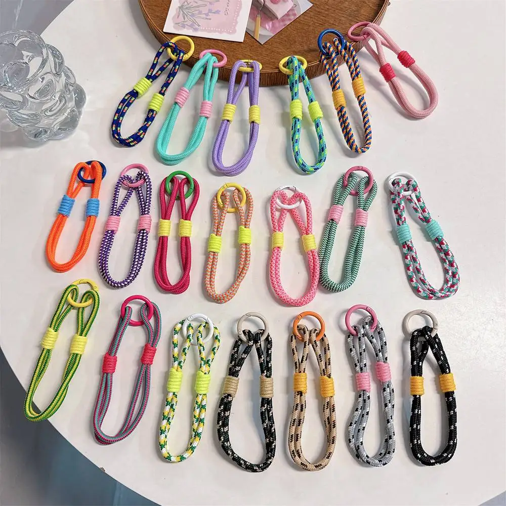 

Wrist Strap for Phone Charm Luxury Cell Accessories With Patch Key Lanyards Coloful Bracelet Telephone Jewelry Rope Keychain