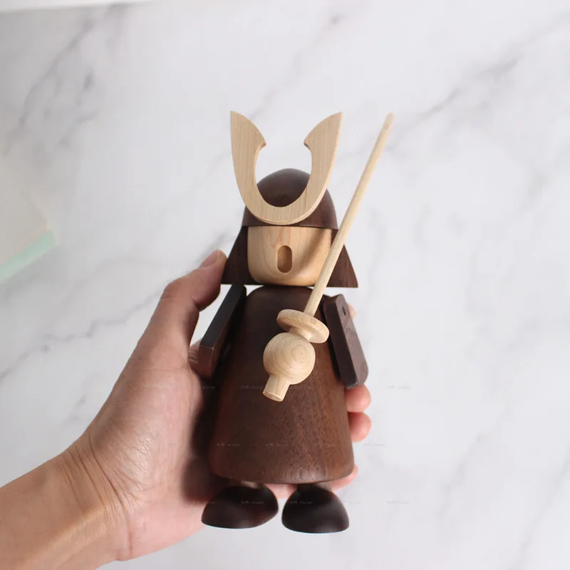 

Wooden Crafts Japanese Samurai Statue Sculpture For Home Room Desk Ornaments Decorative Gifts For People