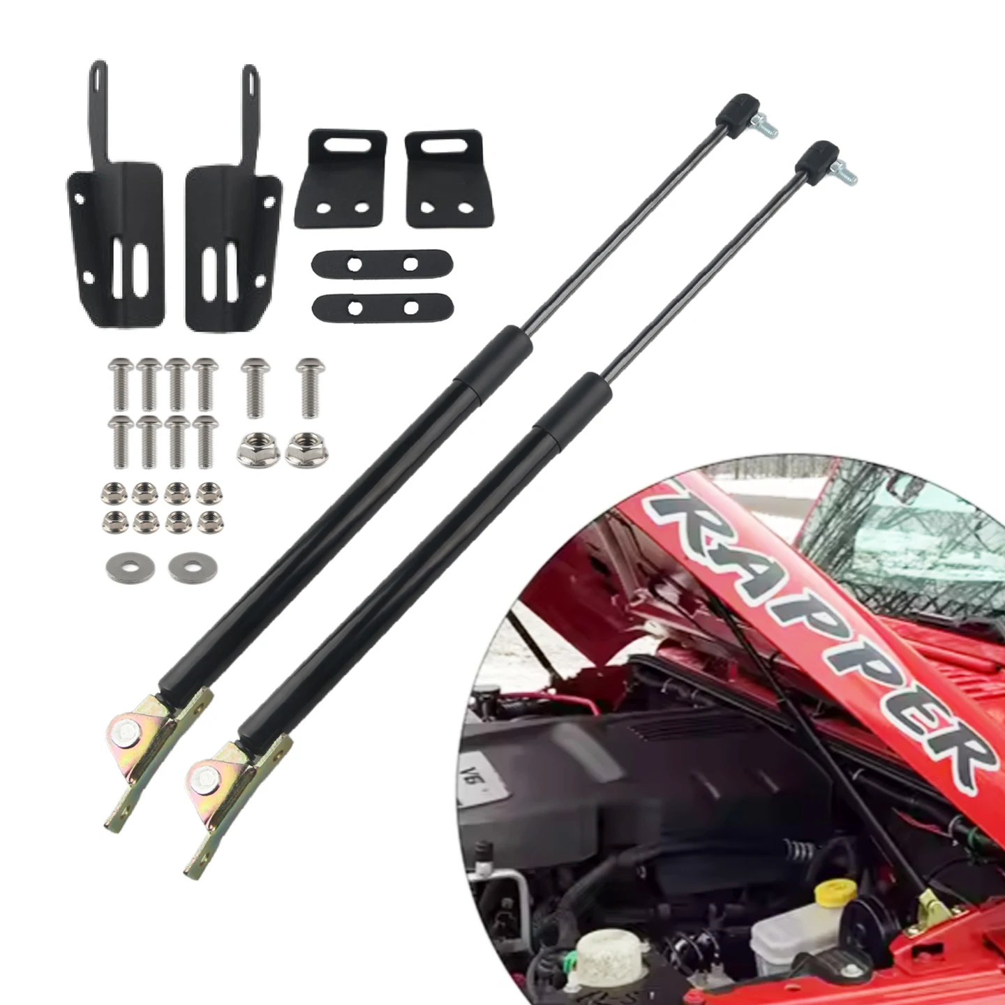 

1 Pair Hood Lift Support Struts Assist Kit Compatible with Jeep Wrangler JK & Unlimited 2011-2018 2/4 Door