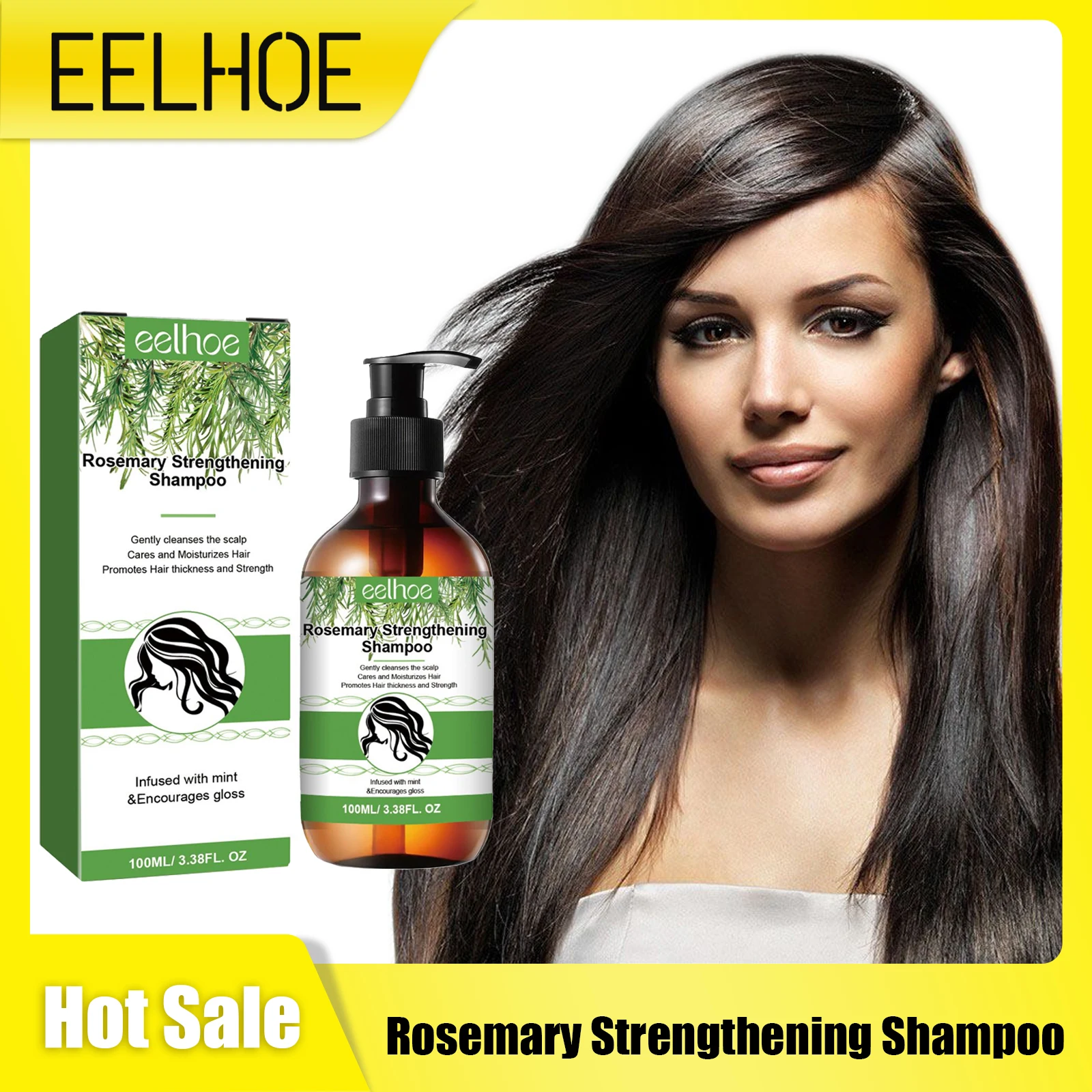 Rosemary Shampoo for Men and Women Scalp Treatment Repair Damage Hair Smoothing Strengthening Hair Remove Dandruff Hair Shampoo