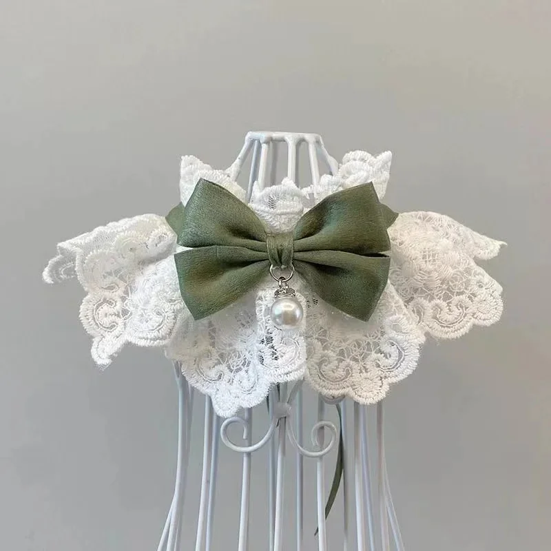 Collier à nœud papillon en dentelle florale pour chat, mignon, esthétique, bavoir pour animaux de compagnie, pour chats d'intérieur, chaton et petits chiens, chiots