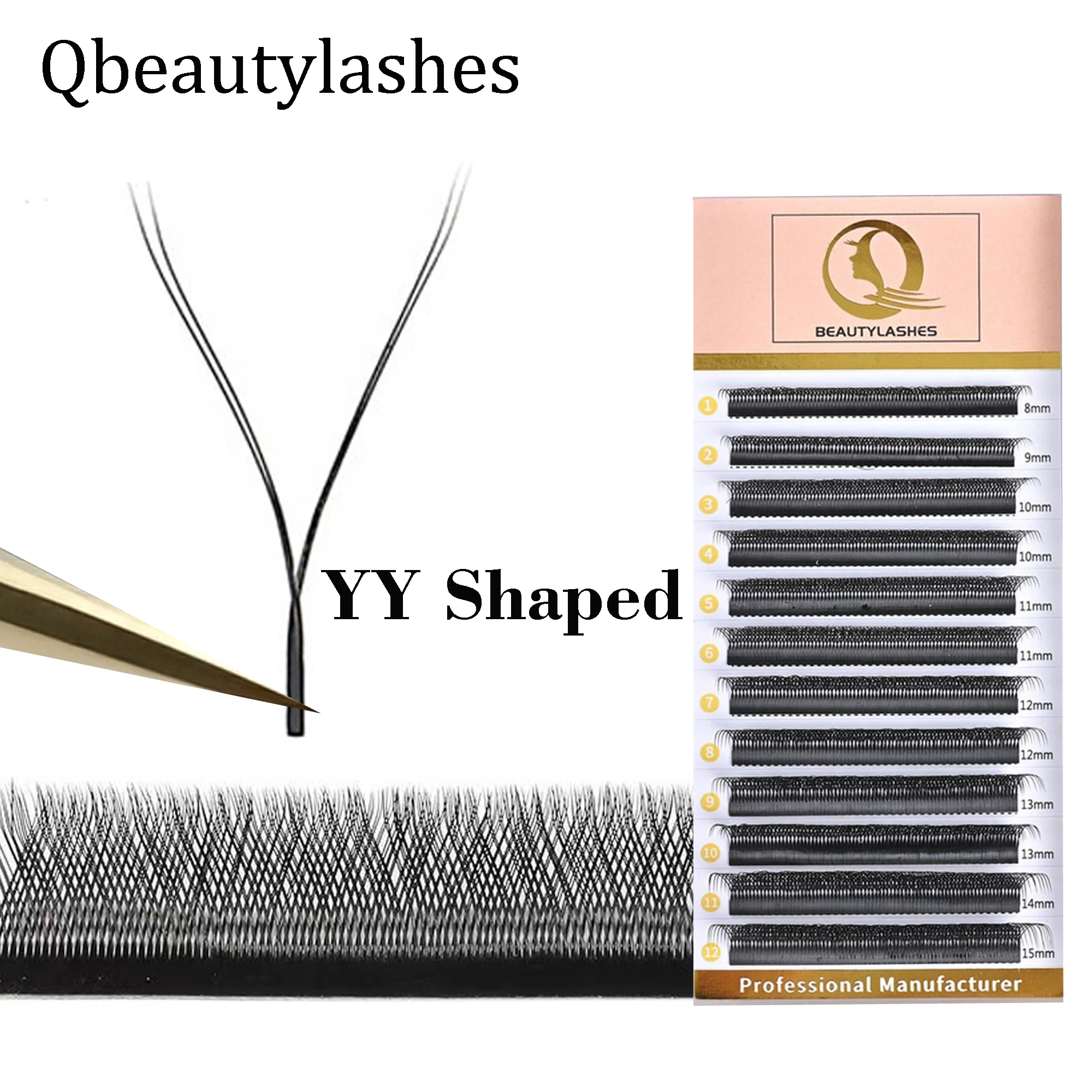 

Qbeautylashes YY Lash Eyelash Extensions Natural Soft Two Tip Lashes C/D Curl High Quality Idividual Beauty Tools